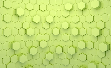 Wall Mural - Abstract of hexagons random level color background.
