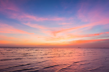 Wall Mural - Beautiful skyline over the sea after sunset