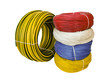 set colored electric cable, isolated
