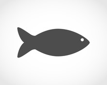 Flat Fish Icon - Vector Illustration.