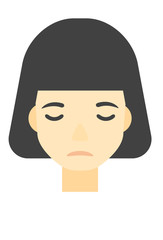 Sticker - Grieving woman with eyes closed.