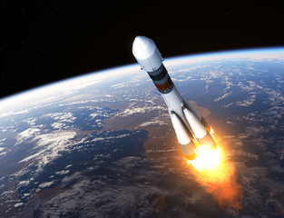 Wall Mural - cargo carrier rocket launch