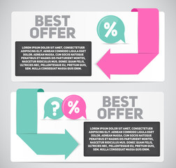 Best Offer Sale Banner with Place for Your Text. Vector Illustra