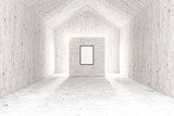 Fototapeta Perspektywa 3d - White interior with frame