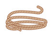 Hemp three strand rope coiled in a circular pattern vector illustration. 