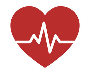 heartbeat / heart beat pulse flat icon for medical apps and websites