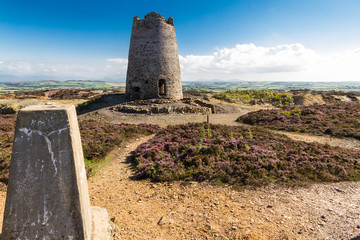 Wall Mural - Trig point with derelict windmill, Parys Mountain.