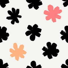 Poster - hand drawn floral seamless pattern