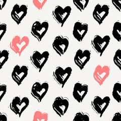 Canvas Print - Hand Painted Hearts Pattern