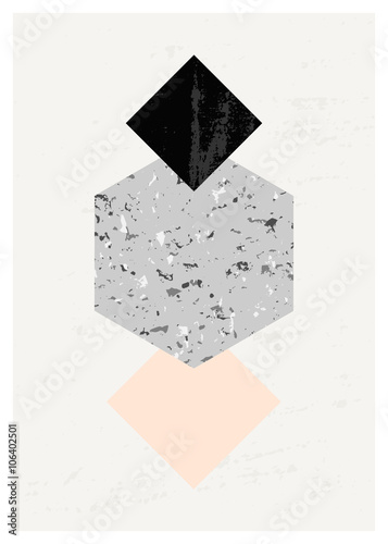 Board z aluminiowym obramowaniem Abstrakcyjna kompozycja geometryczna