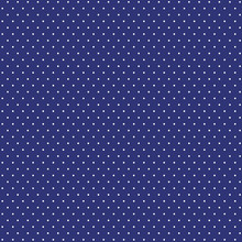 Seamless Pattern With White Polka Dots On A Sailor Navy Blue Background. 