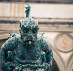 Canvas Print - mythical creature fountain in  florence