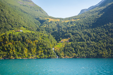 Canvas Print - Geiranger fjord . Norway