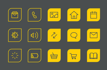 Poster - Modern web and mobile application pictograms collection. Lineart
