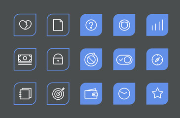 Poster - Modern web and mobile application pictograms collection. Lineart