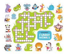 Crossword With Animals For Kids