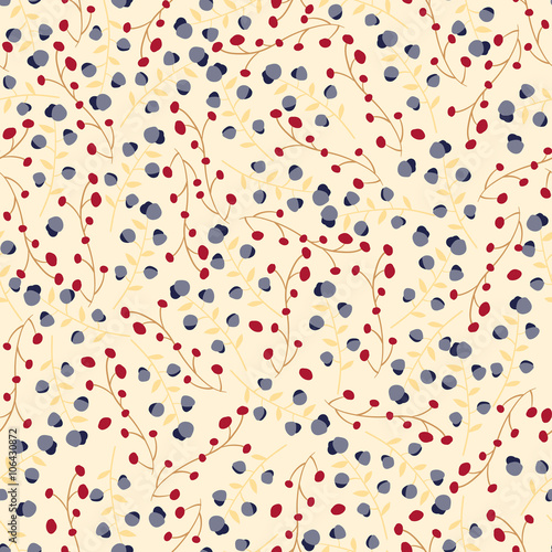 Vector Floral Pattern In Doodle Style With Flowers And Leaves Abstract Berries On A Light Background Seamless Pattern Can Be Used For Wallpaper Pattern Fills Web Page Background Surface Textures Buy