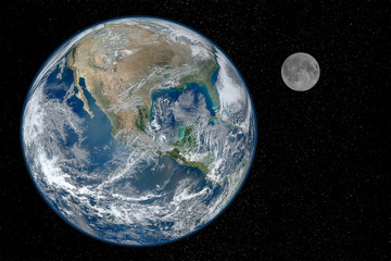 earth and moon