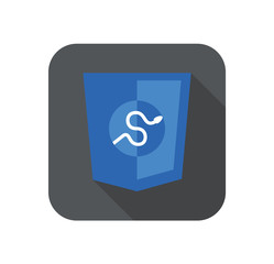 Wall Mural - round icon of python framework programming language badge - isolated flat design illustration