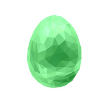 Happy Easter Green Egg With White Background. Vector Illustration Isolated.