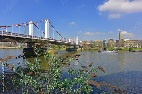 Fotografie, Tablou Chelsea Bridge on the Thames in London.