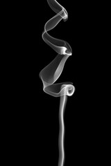 Wall Mural - Smoke abstract, isolated on black background.