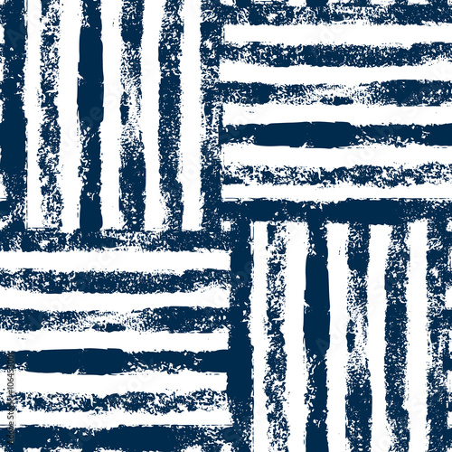 Materiał do szycia Blau-weiß gestreiften gewebte Grunge Musterdesign, Vektor