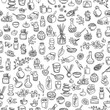 doodle spa elements, seamless background