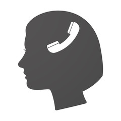 Sticker - Isoalted female head icon with a phone