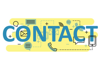 Wall Mural - contact concept flat line design with icons and elements. modern contact concept vectors collection.