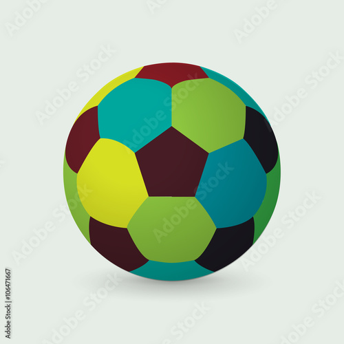 Cuadros en Lienzo Unique colorful soccer ball, vector
