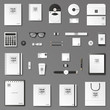 © makalo86 - Corporate identity template set. Business stationery mock-up with logo. Branding design. Notebook, card, catalog, pen, pencil, badge,  tablet pc, mobile phone, letterhead.