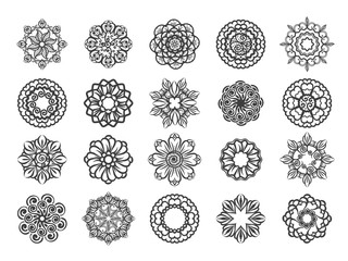 Wall Mural - ornamental floral abstract vector circular mehndi ornament set