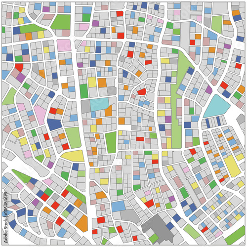 Fototapeta na wymiar colored city plan vector