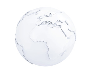 Poster - White and Blank Earth Planet Globe