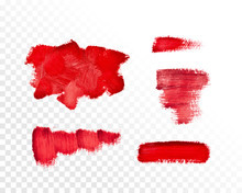 Red Oil Paint Set. Vector