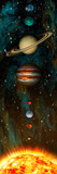 Fototapeta Kosmos - Solar System vertical panorama, ultra-wide 