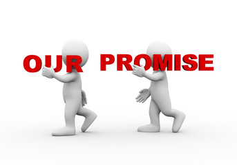 3d people word text our promise