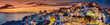 canvas print picture - Santorin Panorama Abendstimmung
