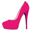 Female shoe of burgundy color