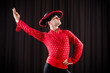 Man dancing spanish dance in red clothing