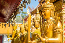 Detail From Wat Phra That Doi Suthep In Chiang Mai. This Buddhist Temple Founded In 1383 Is The Most Famous In Chiang Mai.