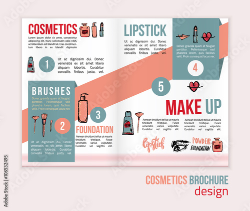 Vector Makeup Brochure Background Glamorous Makeup Brochure With Nail Polish And Lipstick Creative Brochure Design For Card Web Design Background Book Cover Buy This Stock Vector And Explore Similar Vectors At