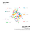 © DesignWinn - Map Of Colombia Infographic design template with gear chain