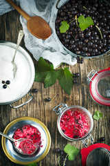 Wall Mural - Ingredients for blackcurrant jam