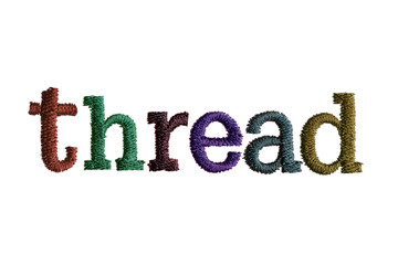 thread embroidery word thread isolate on white background