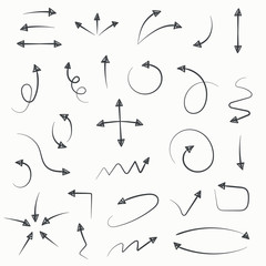 sketch arrow set. vector illustration for your business and education design. hand drawn elements fo