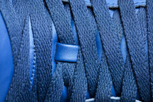 Blue Shoelaces Close Up