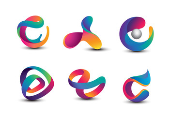 Abstract Colorful Logo Design Elements