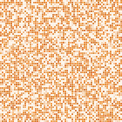 Orange square pixel mosaic background
